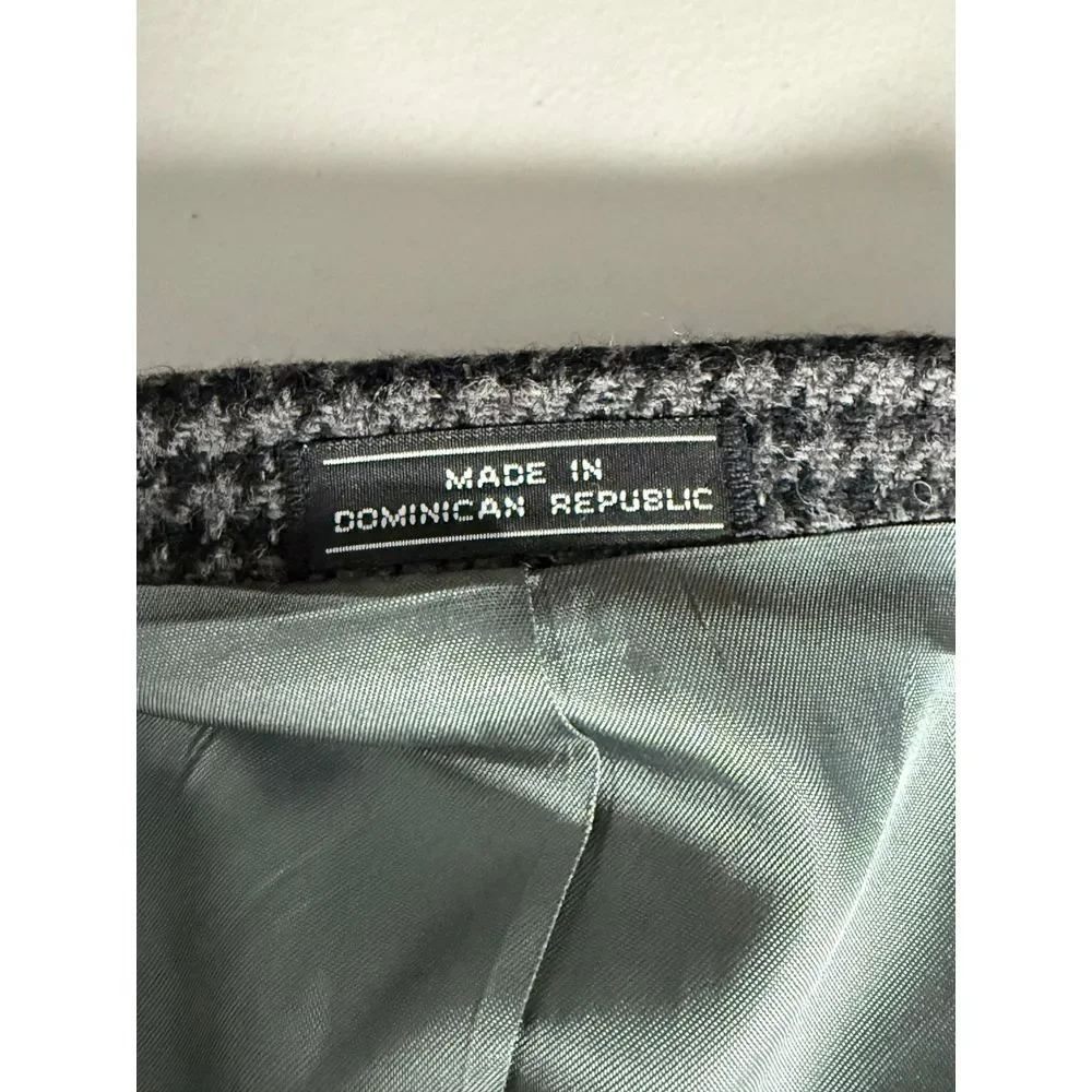 Vtg Houndstooth Blazer‎ Jacket Mens 44R Gray Lambswool Blend Eclectic Grandpa - Picture 8 of 14